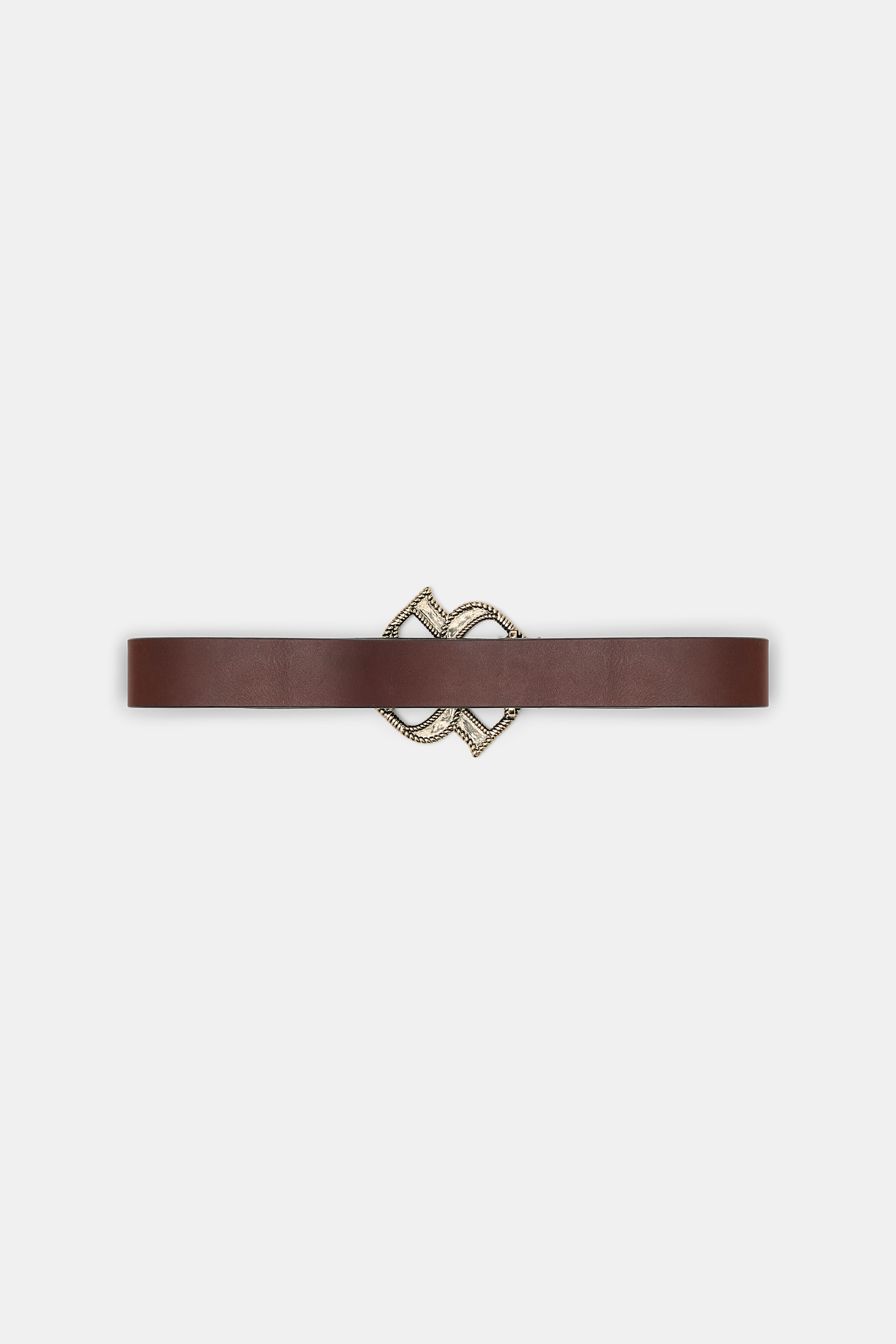 Dorothee Schumacher Wide pebbled leather belt with D-rose buckle dark chocolate