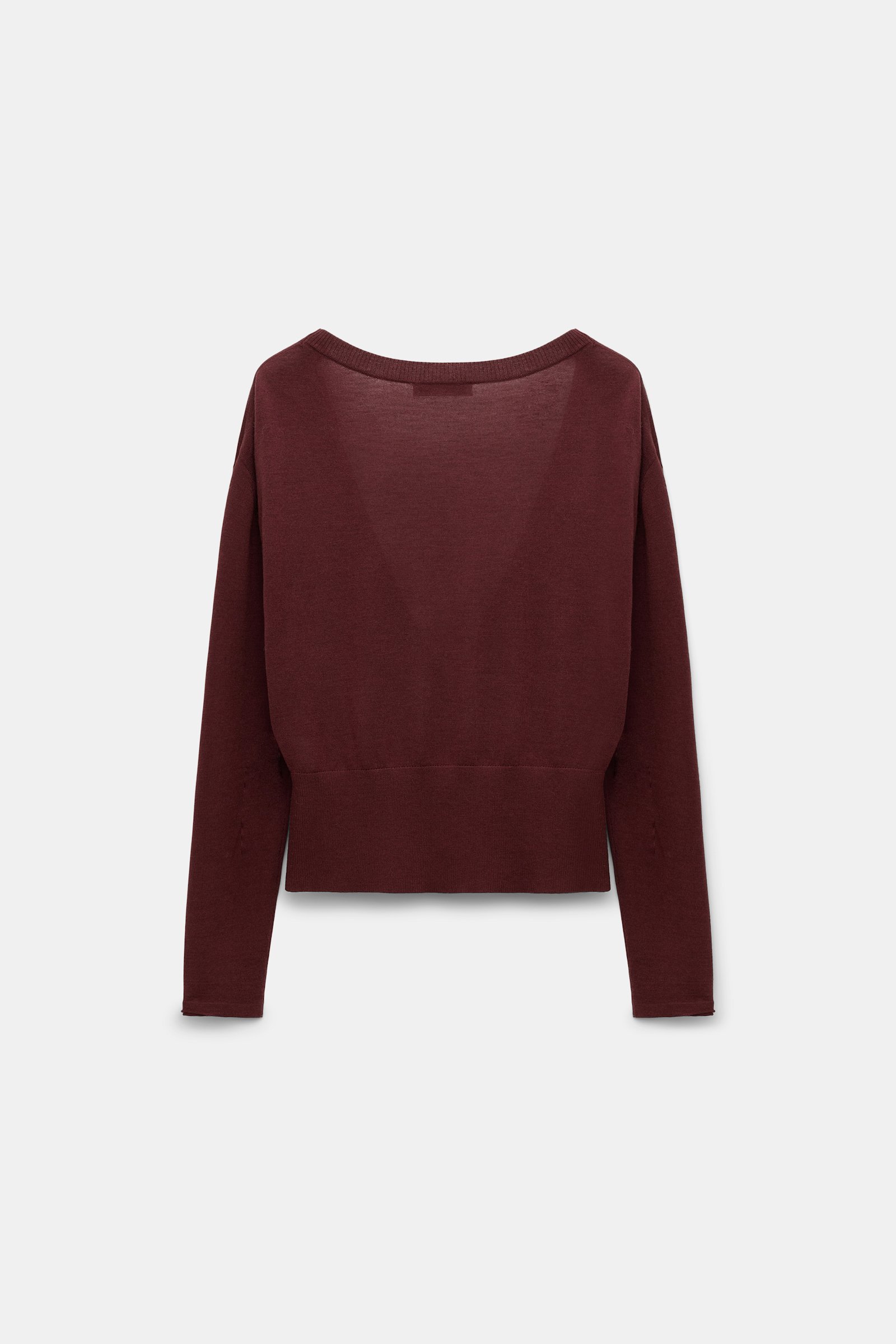 Dorothee Schumacher V-Neck Cardigan aus Merino und Seide deep redbrown