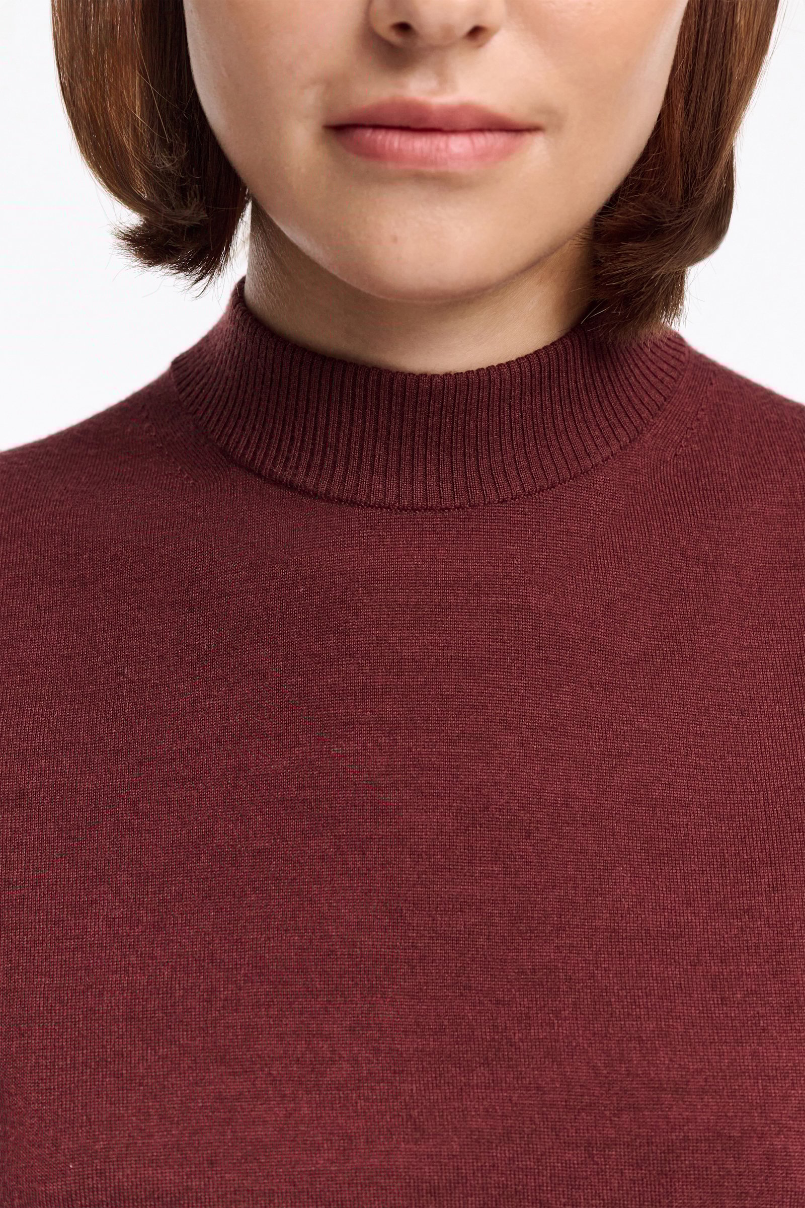 Dorothee Schumacher Virgin Merino-silk cap sleeve top deep redbrown