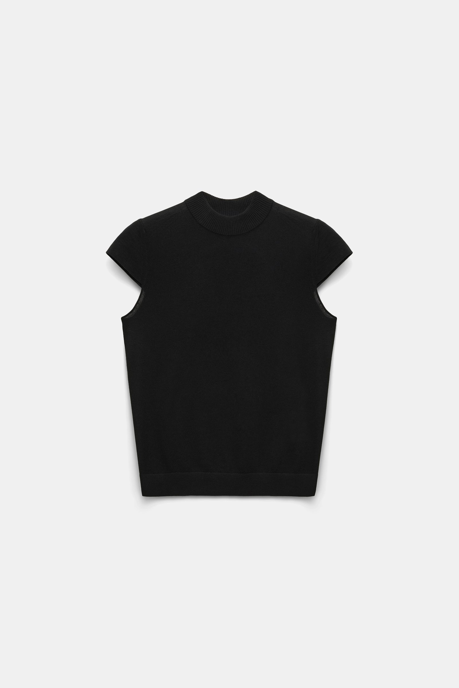 Dorothee Schumacher Pullover aus Merino und Seide mit Stehkragen pure black