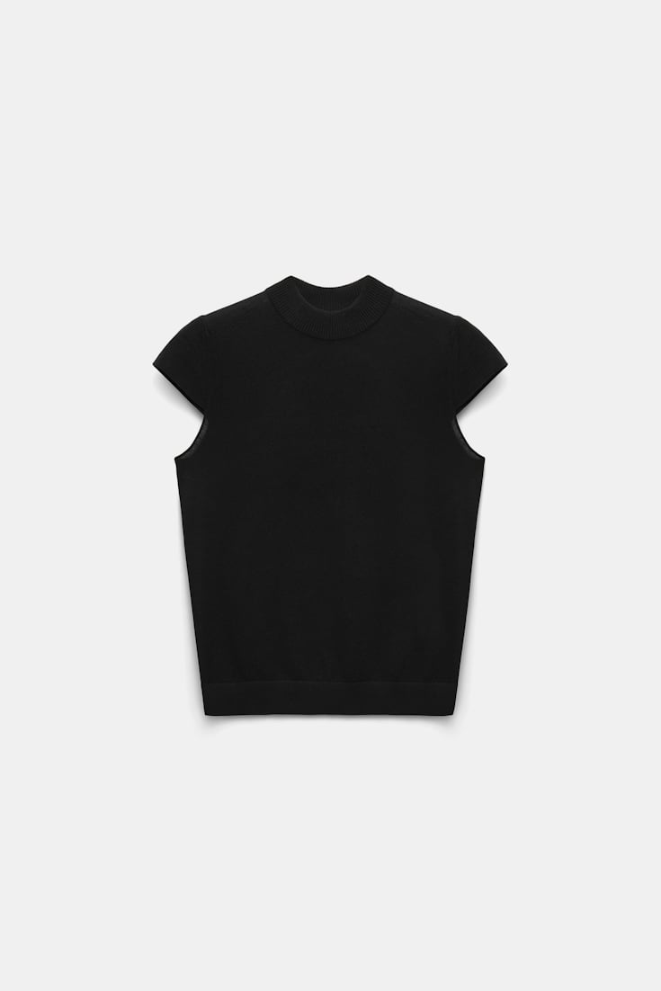 Dorothee Schumacher Pullover aus Merino und Seide mit Stehkragen pure black