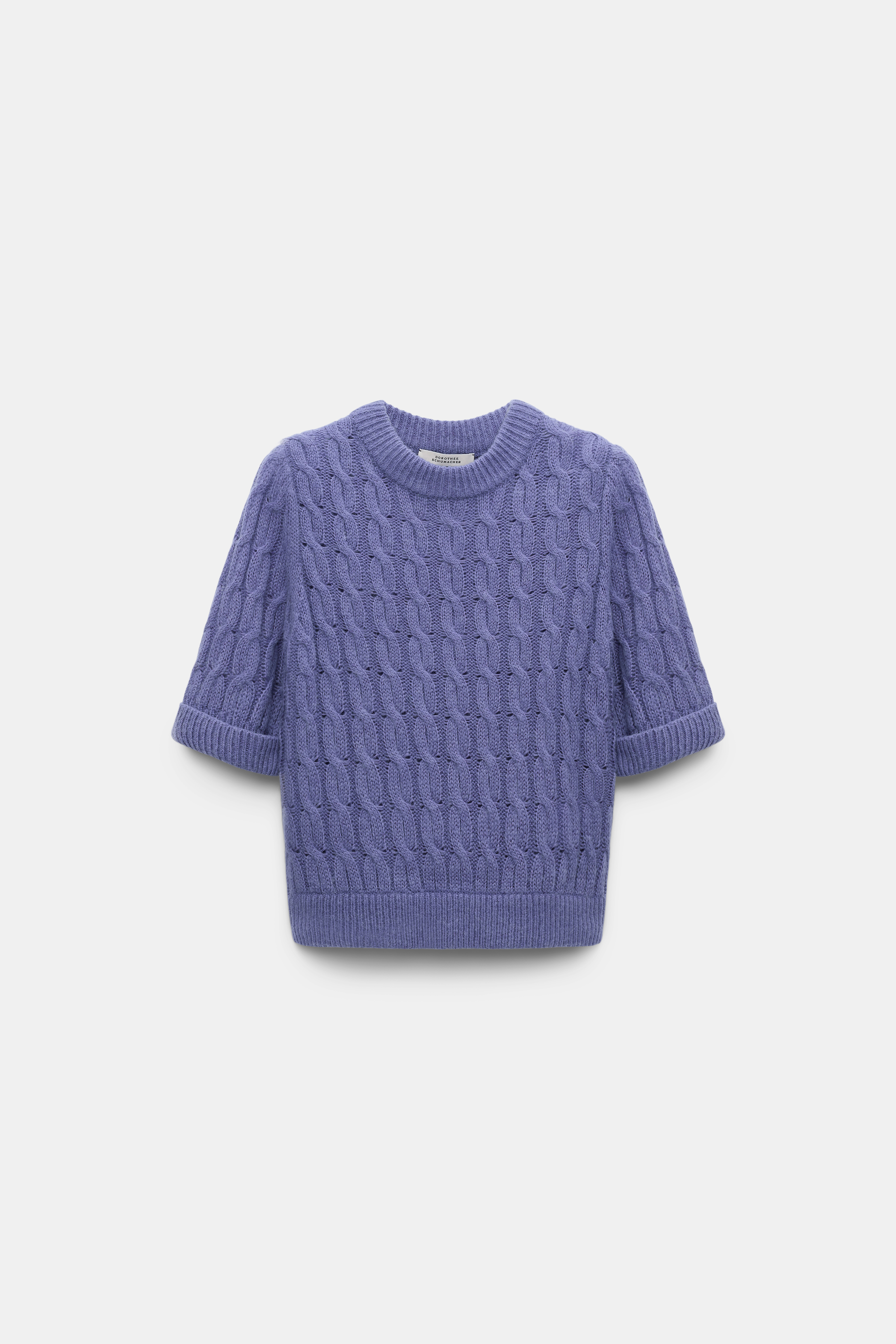 Dorothee Schumacher Cable knit short sleeve pullover hyacinth