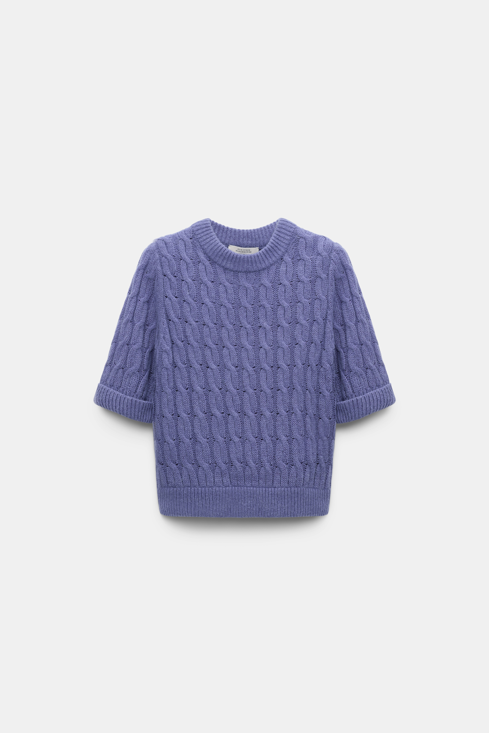 Dorothee Schumacher Cable knit short sleeve pullover hyacinth