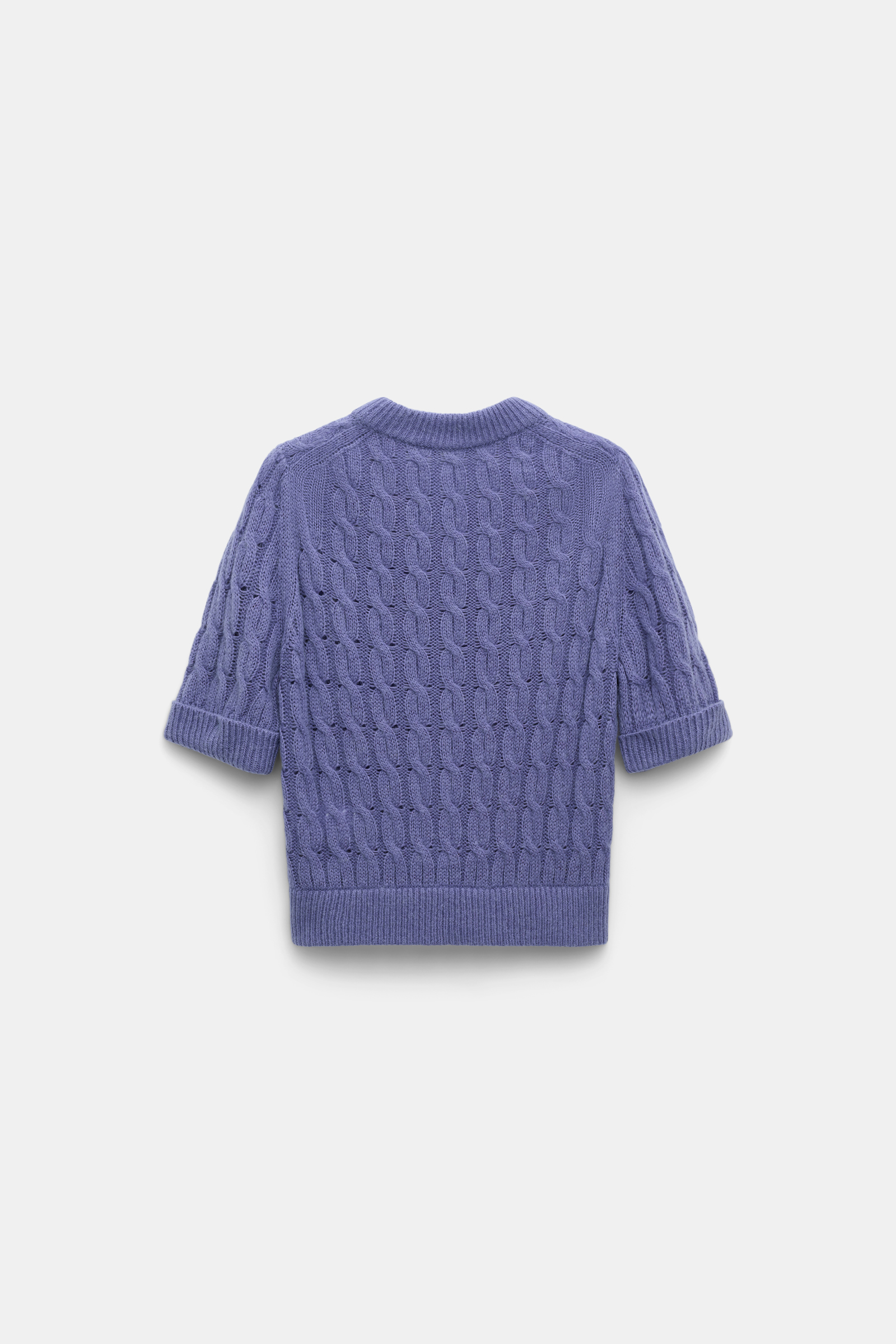 Dorothee Schumacher Cable knit short sleeve pullover hyacinth