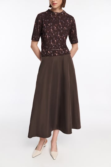 Dorothee Schumacher Rundhalspullover mit Flower-Print winter blossom dark brown