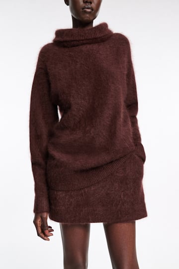 Dorothee Schumacher Fluffy Rollkragenpullover aus Merino und Kaschmir dark chocolate