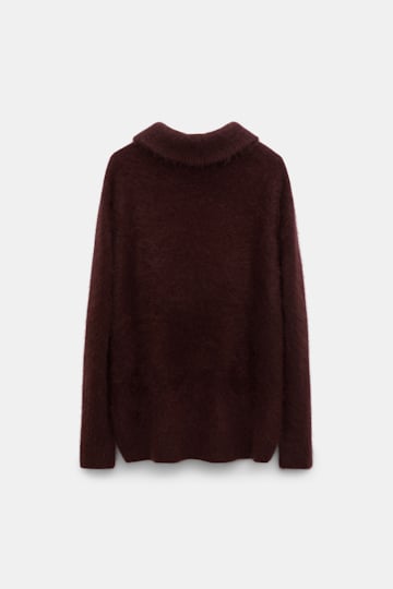Dorothee Schumacher Fluffy Rollkragenpullover aus Merino und Kaschmir dark chocolate