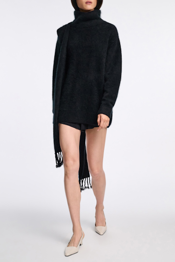 Dorothee Schumacher Virgin Merino-cashmere turtleneck pullover pure black