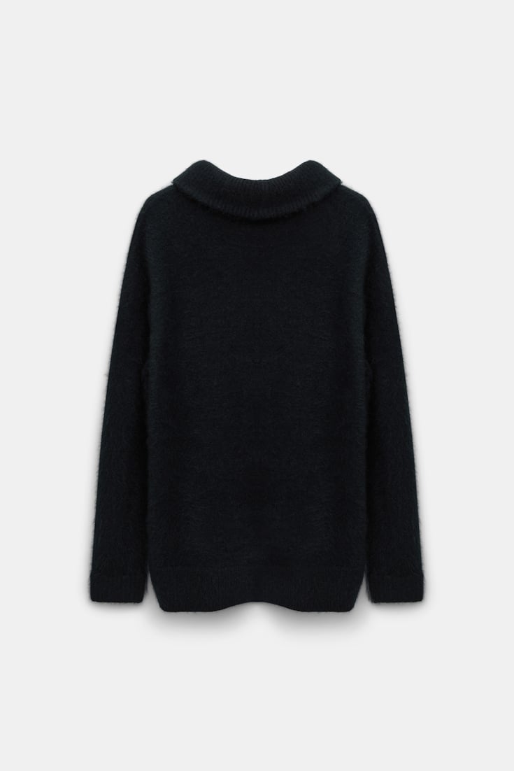 Dorothee Schumacher Fluffy Rollkragenpullover aus Merino und Kaschmir pure black