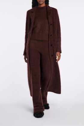 Dorothee Schumacher Fluffy Hose aus Merino und Kaschmir dark chocolate