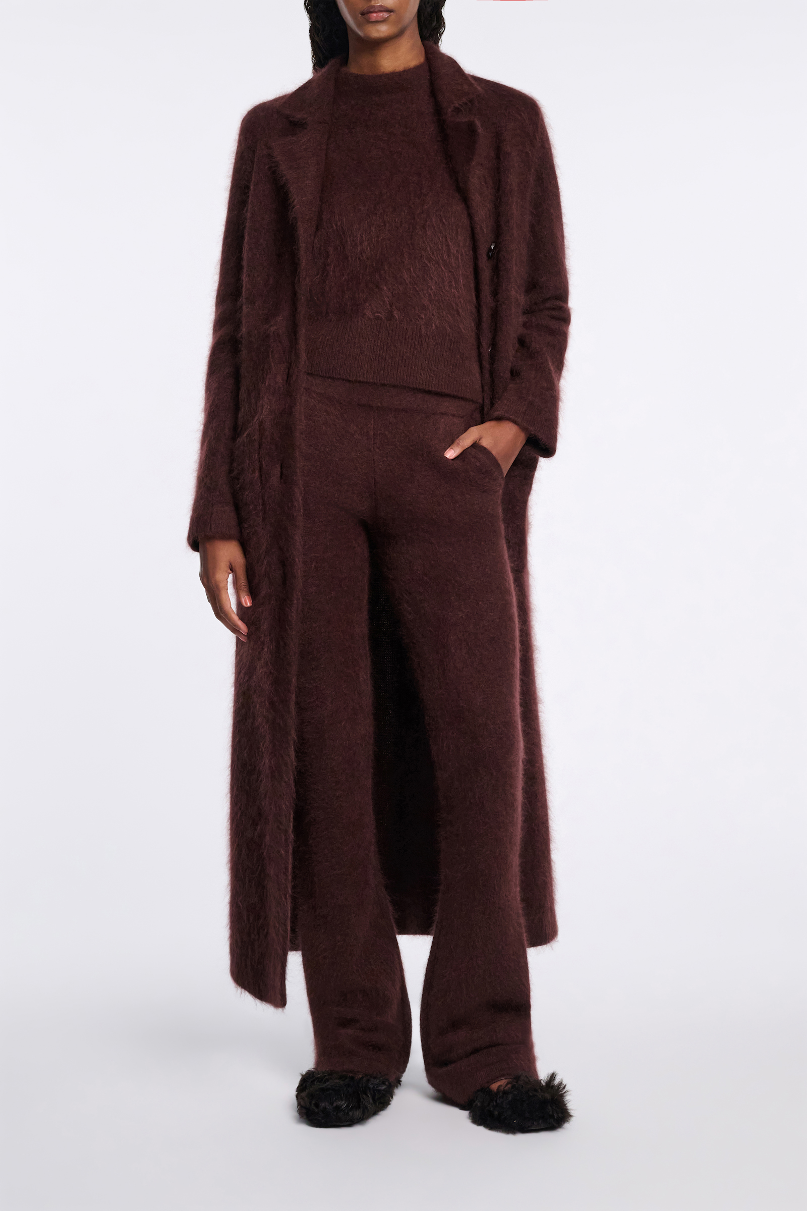 Dorothee Schumacher Virgin Merino-cashmere pants dark chocolate