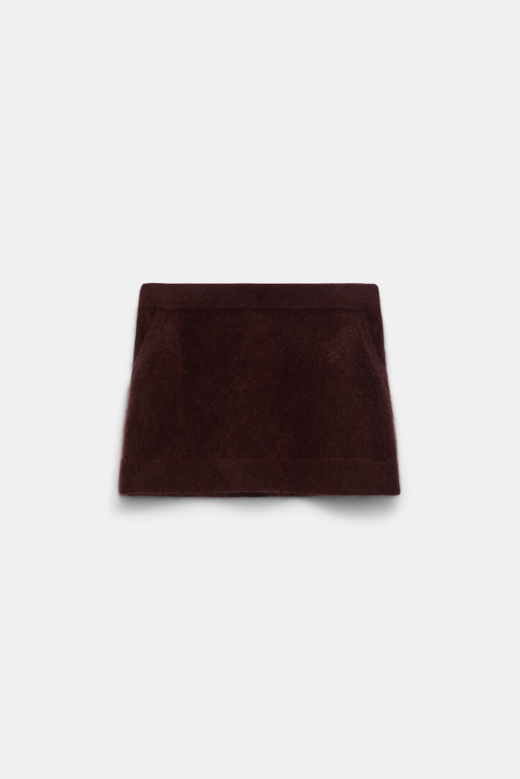 Dorothee Schumacher Virgin Merino-cashmere mini-skirt dark chocolate