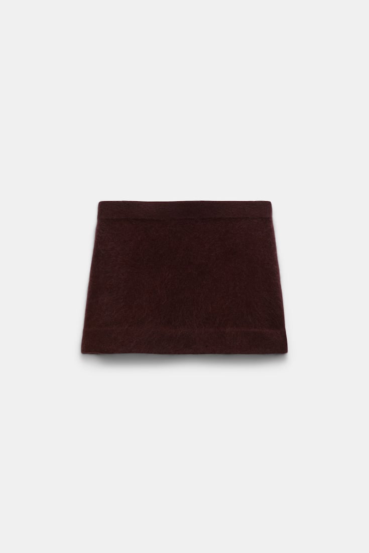 Dorothee Schumacher Virgin Merino-cashmere mini-skirt dark chocolate