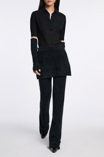 Dorothee Schumacher Fluffy Minirock aus Merino und Kaschmir pure black