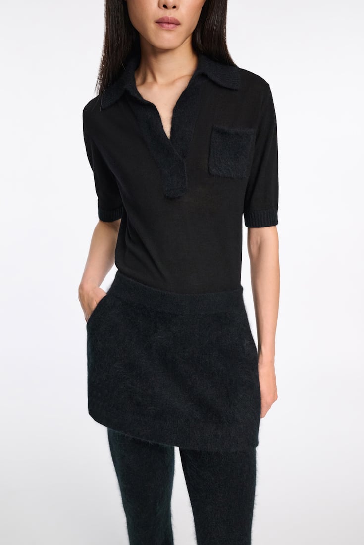 Dorothee Schumacher Virgin Merino-cashmere mini-skirt pure black