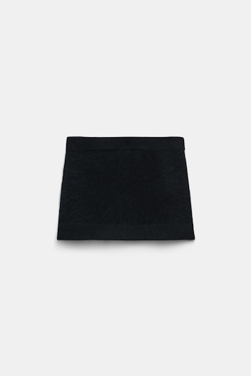 Dorothee Schumacher Fluffy Minirock aus Merino und Kaschmir pure black