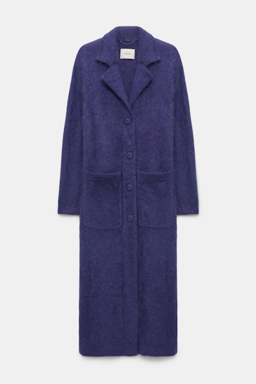 Dorothee Schumacher Fluffy Mantel aus Merino und Kaschmir lavendel night