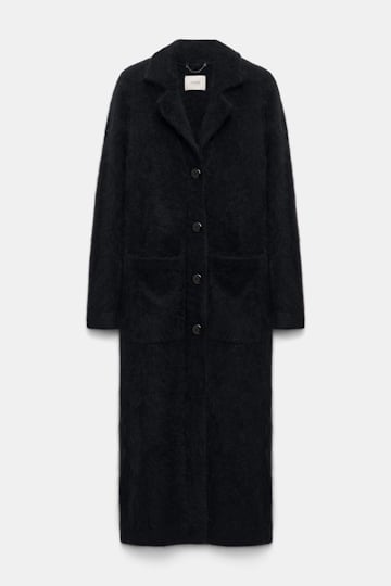 Dorothee Schumacher Fluffy Mantel aus Merino und Kaschmir pure black