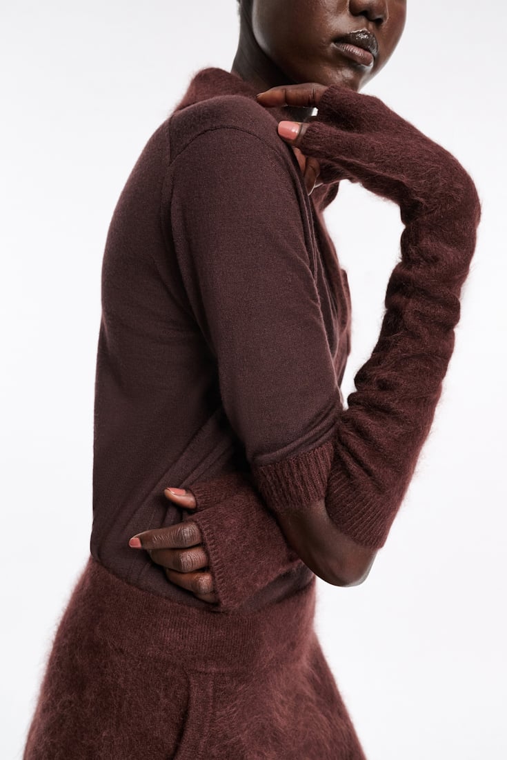 Dorothee Schumacher Fluffy Handschuhe aus Merino und Kaschmir dark chocolate
