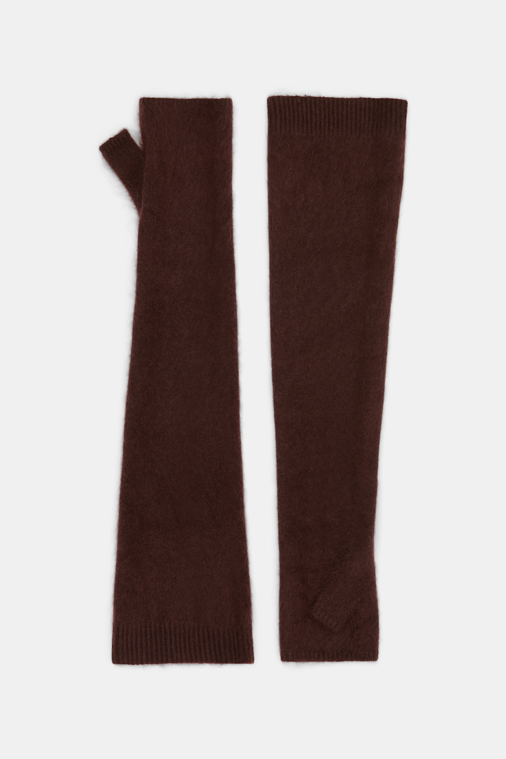 Dorothee Schumacher Fluffy Handschuhe aus Merino und Kaschmir dark chocolate