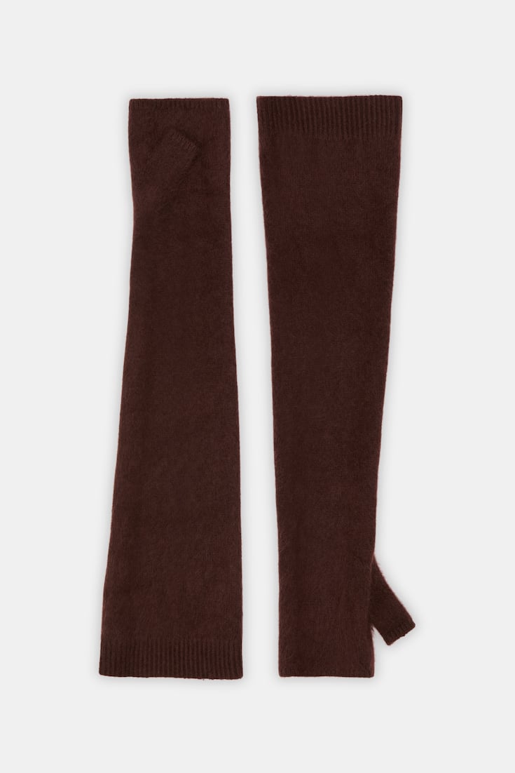 Dorothee Schumacher Fluffy Handschuhe aus Merino und Kaschmir dark chocolate
