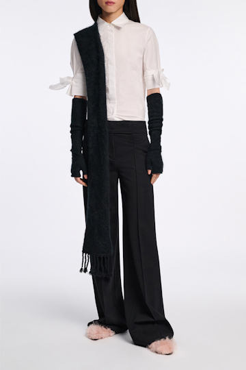 Dorothee Schumacher Virgin Merino-cashmere arm-warmers pure black