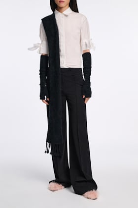 FLUFFY STATEMENT gloves Dorothee Schumacher Fluffy Handschuhe aus Merino und Kaschmir pure black