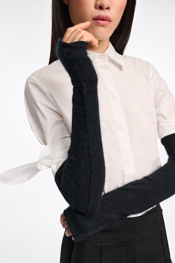 Dorothee Schumacher Fluffy Handschuhe aus Merino und Kaschmir pure black
