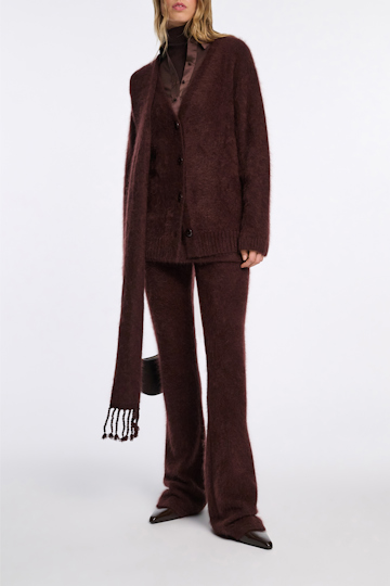 Dorothee Schumacher Fluffy Cardigan mit V-Ausschnitt dark chocolate