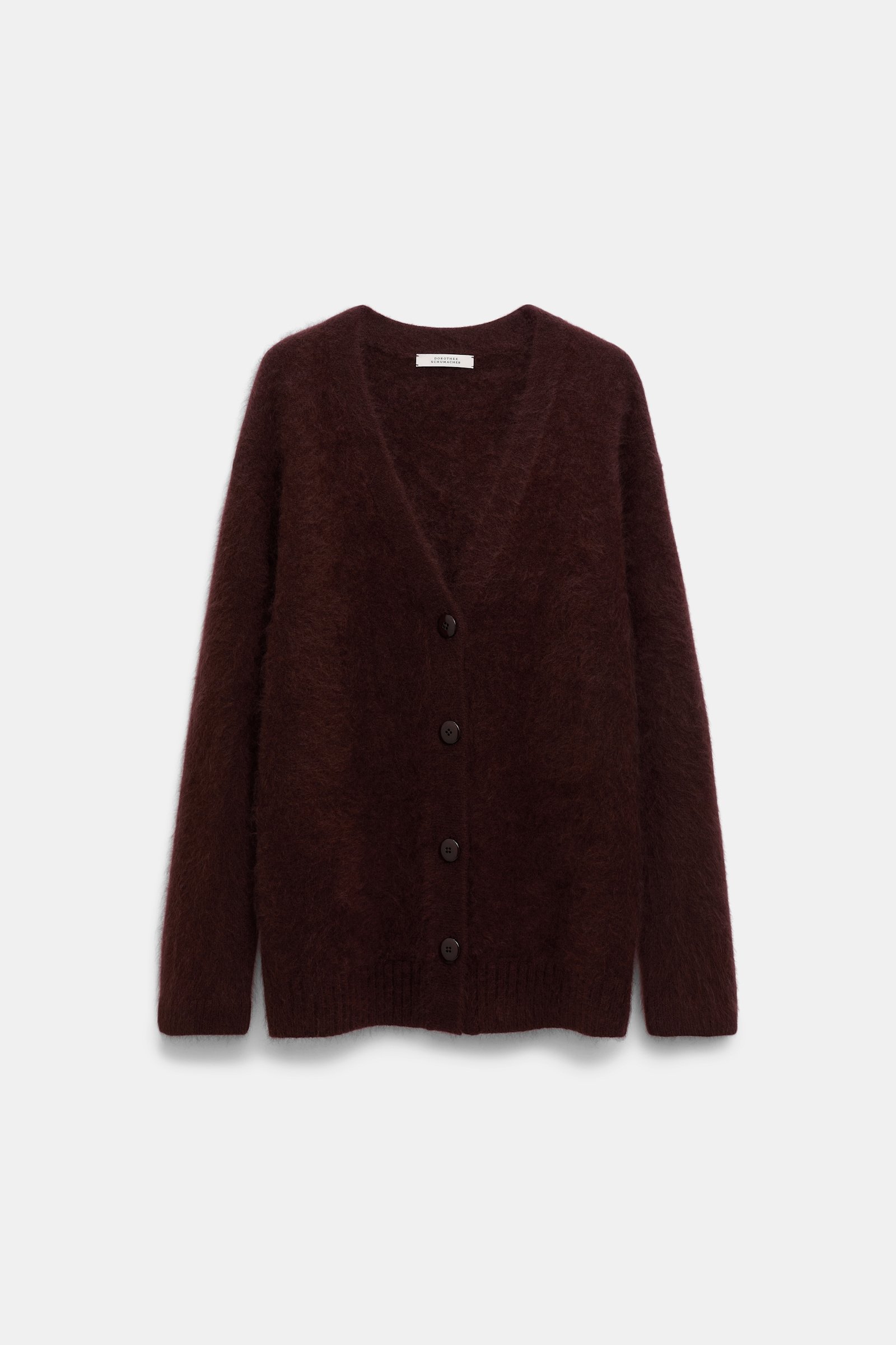 Dorothee Schumacher Fluffy Cardigan mit V-Ausschnitt dark chocolate