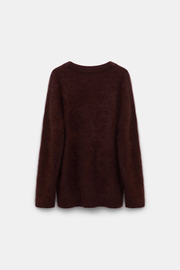 Dorothee Schumacher Fluffy Cardigan mit V-Ausschnitt dark chocolate