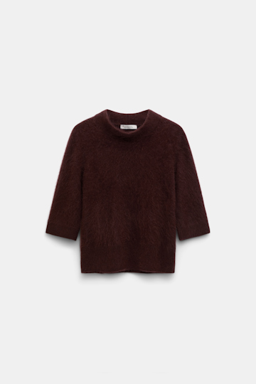 Dorothee Schumacher Virgin Merino-cashmere turtleneck pullover dark chocolate