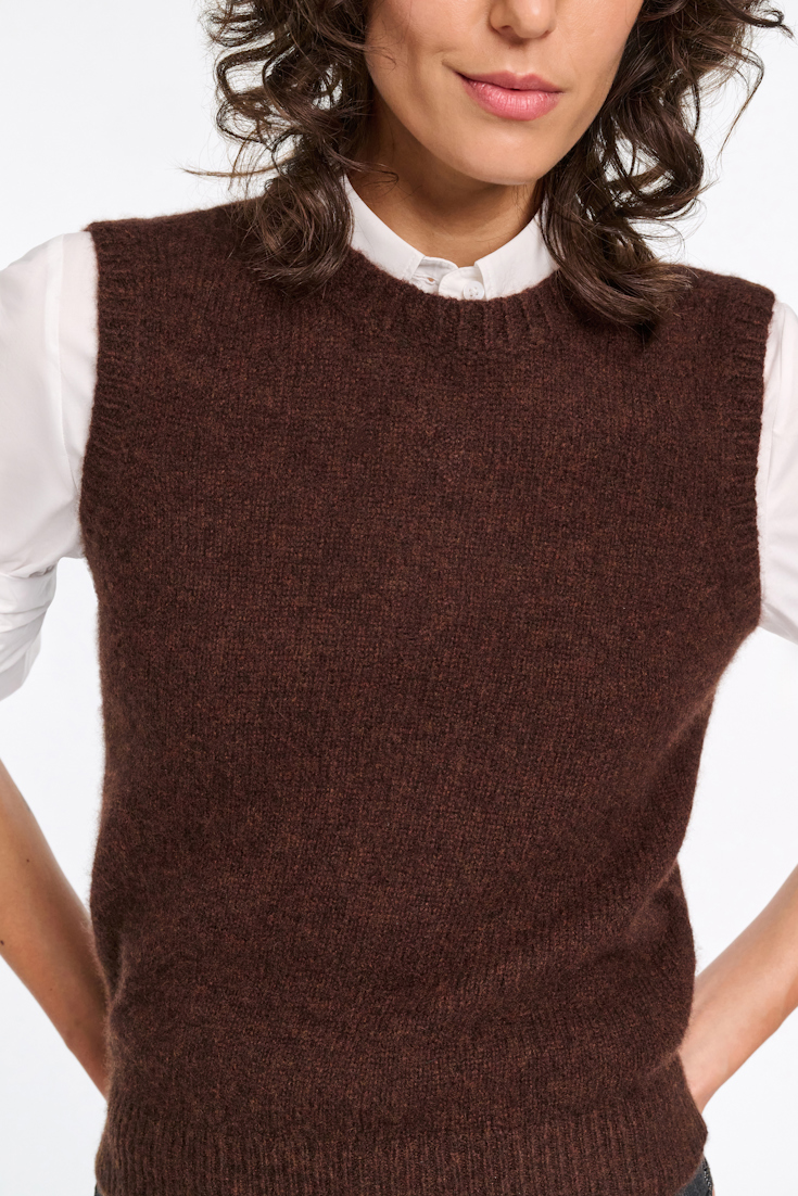 Dorothee Schumacher Top mit Rundhalsausschnitt chocolate