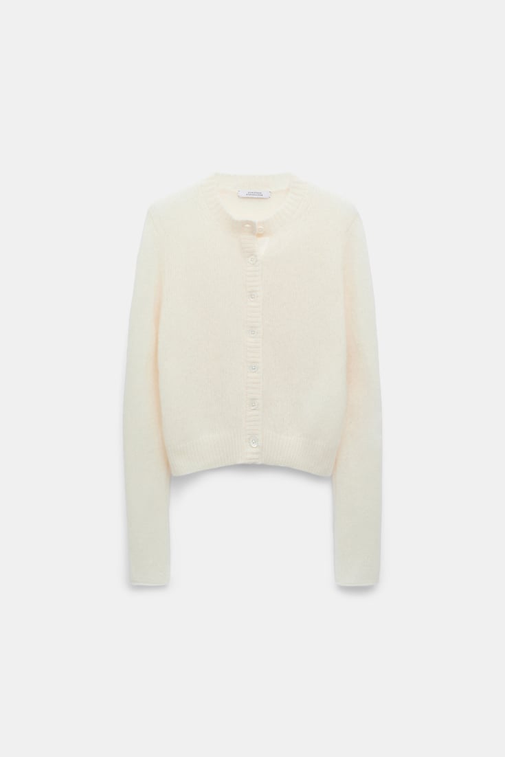 Dorothee Schumacher Cardigan mit Rundhalsausschnitt camellia white
