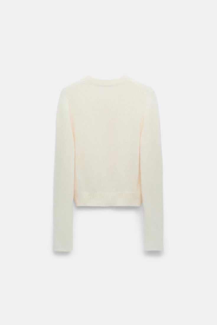 Dorothee Schumacher Cardigan mit Rundhalsausschnitt camellia white