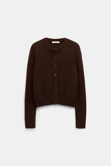 Dorothee Schumacher Cardigan mit Rundhalsausschnitt chocolate