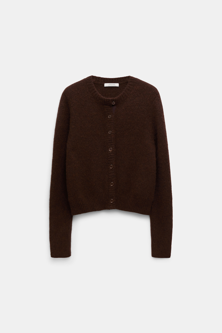 Dorothee Schumacher Cardigan mit Rundhalsausschnitt chocolate