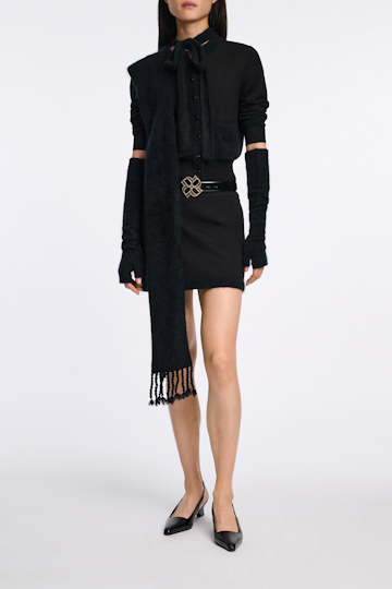 Dorothee Schumacher Virgin Merino cardigan with tie pure black