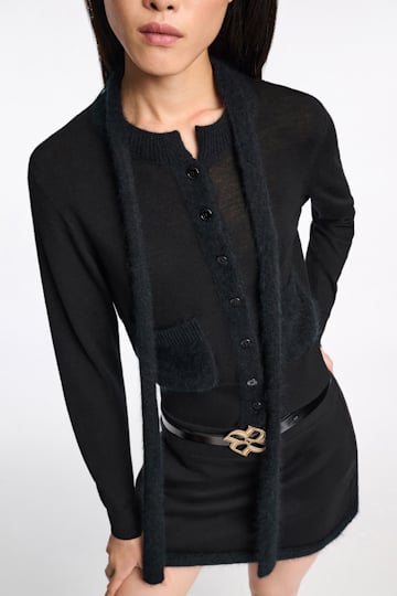 Dorothee Schumacher Cardigan mit fluffy Details pure black