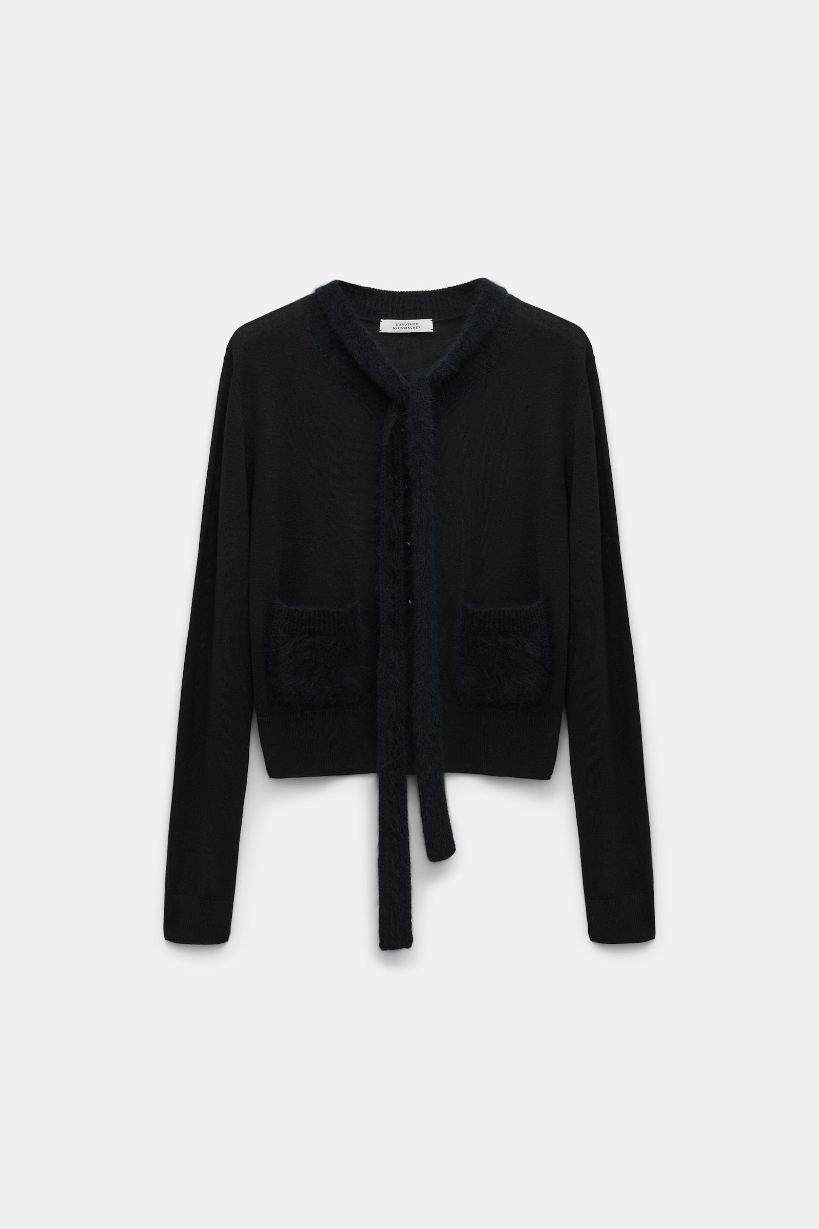 Dorothee Schumacher Cardigan mit fluffy Details pure black
