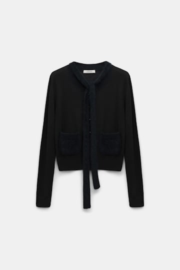 Dorothee Schumacher Cardigan mit fluffy Details pure black