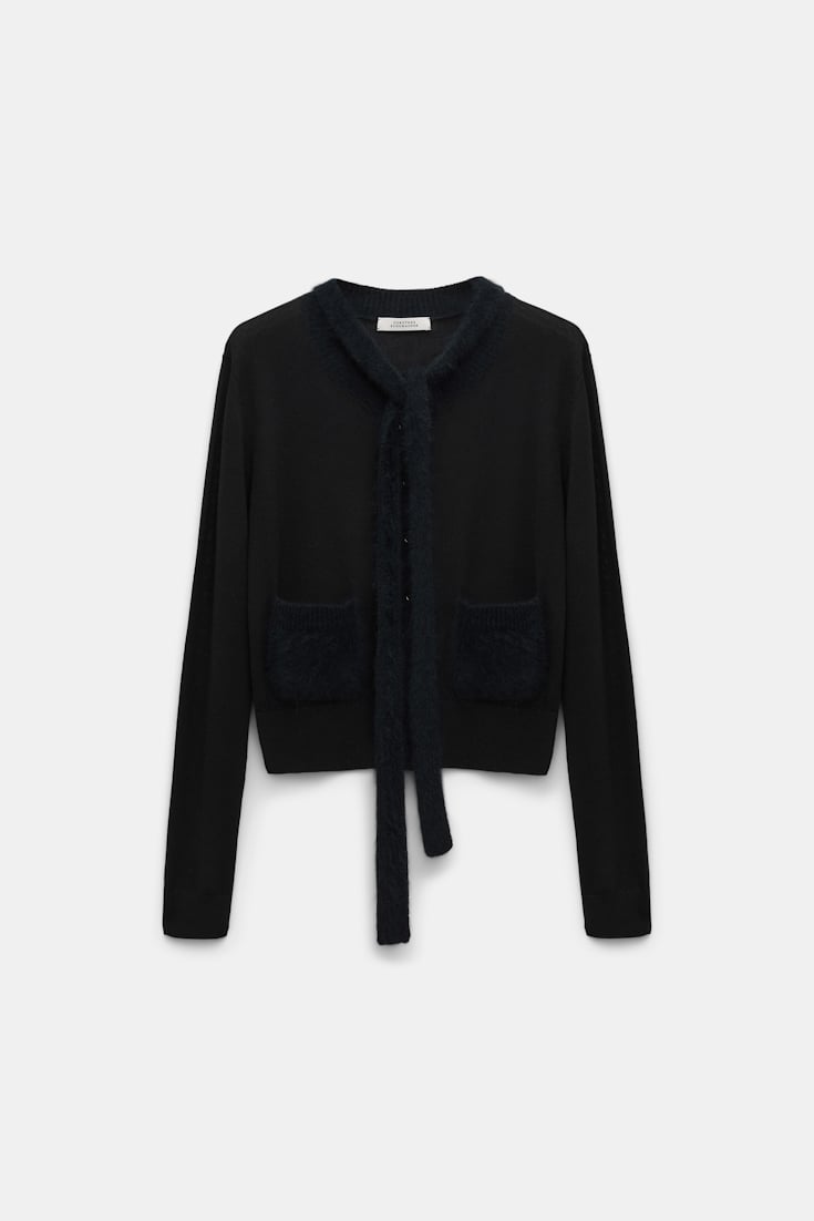 Dorothee Schumacher Cardigan mit fluffy Details pure black