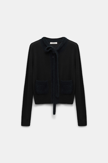 Dorothee Schumacher Virgin Merino cardigan with tie pure black
