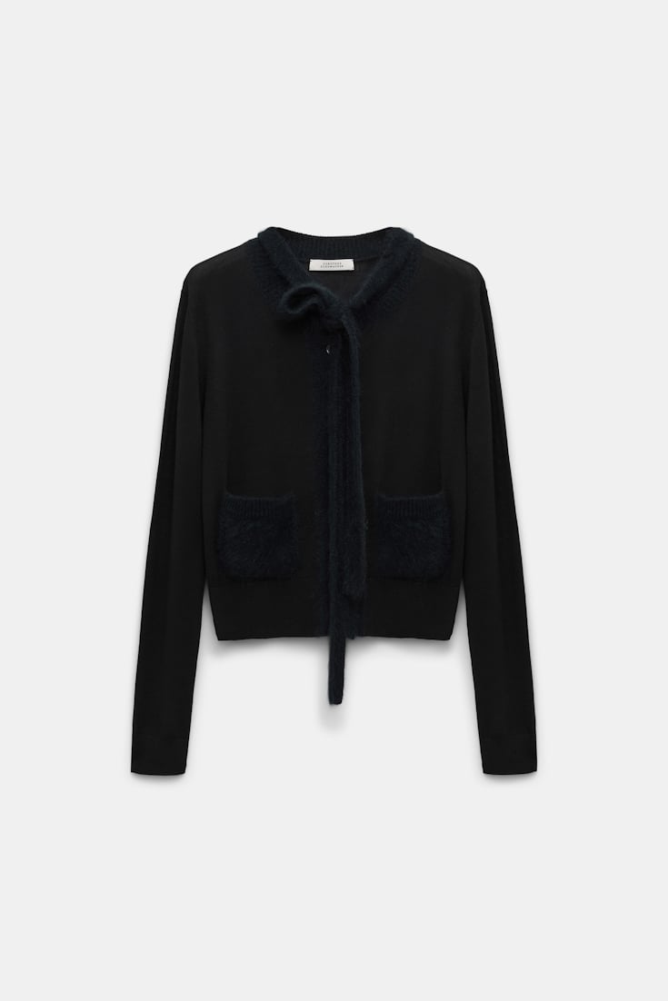 Dorothee Schumacher Cardigan mit fluffy Details pure black