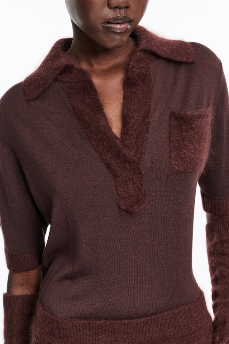 Dorothee Schumacher Pullover mit fluffy Details dark chocolate