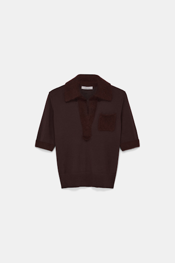 Dorothee Schumacher Pullover mit fluffy Details dark chocolate