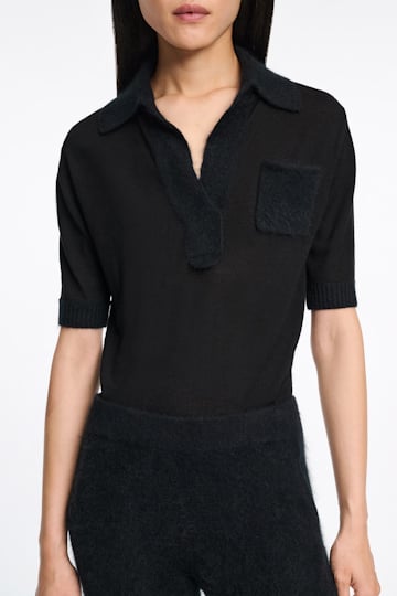 Dorothee Schumacher Pullover mit fluffy Details pure black