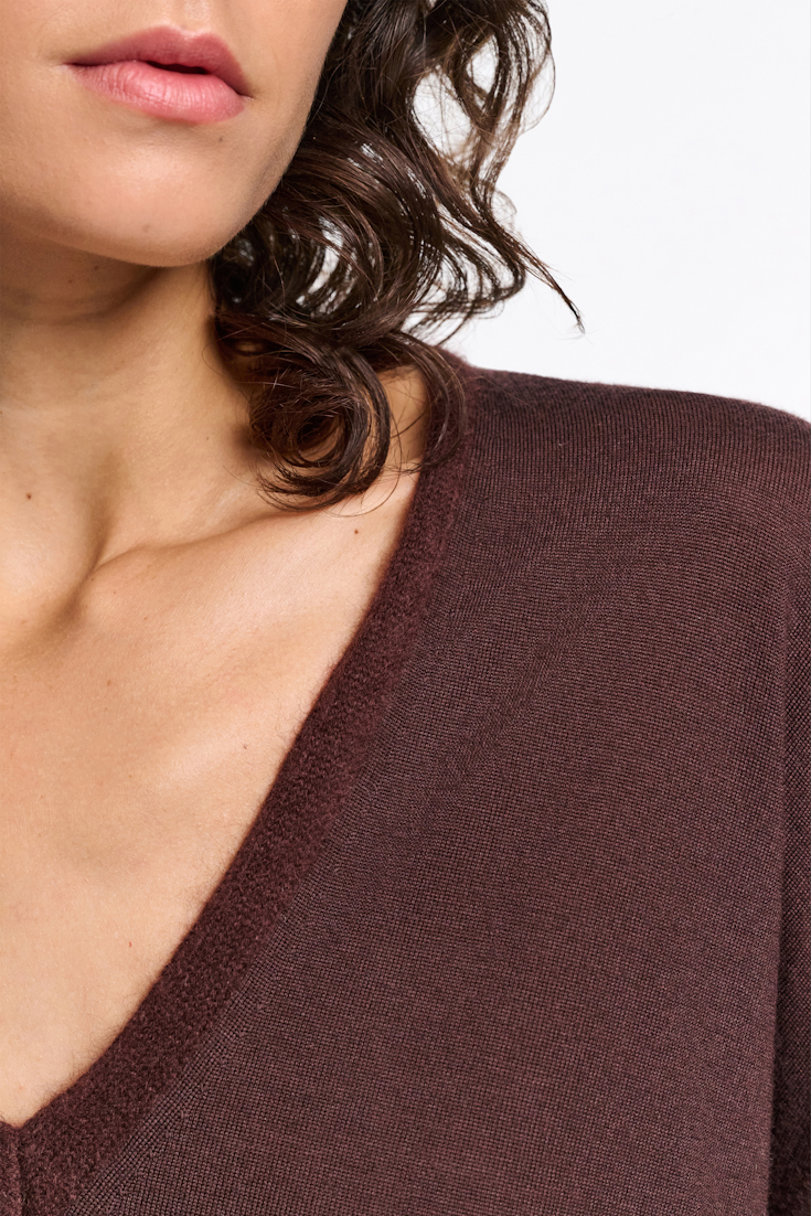 Dorothee Schumacher Pullover mit fluffy Details dark chocolate