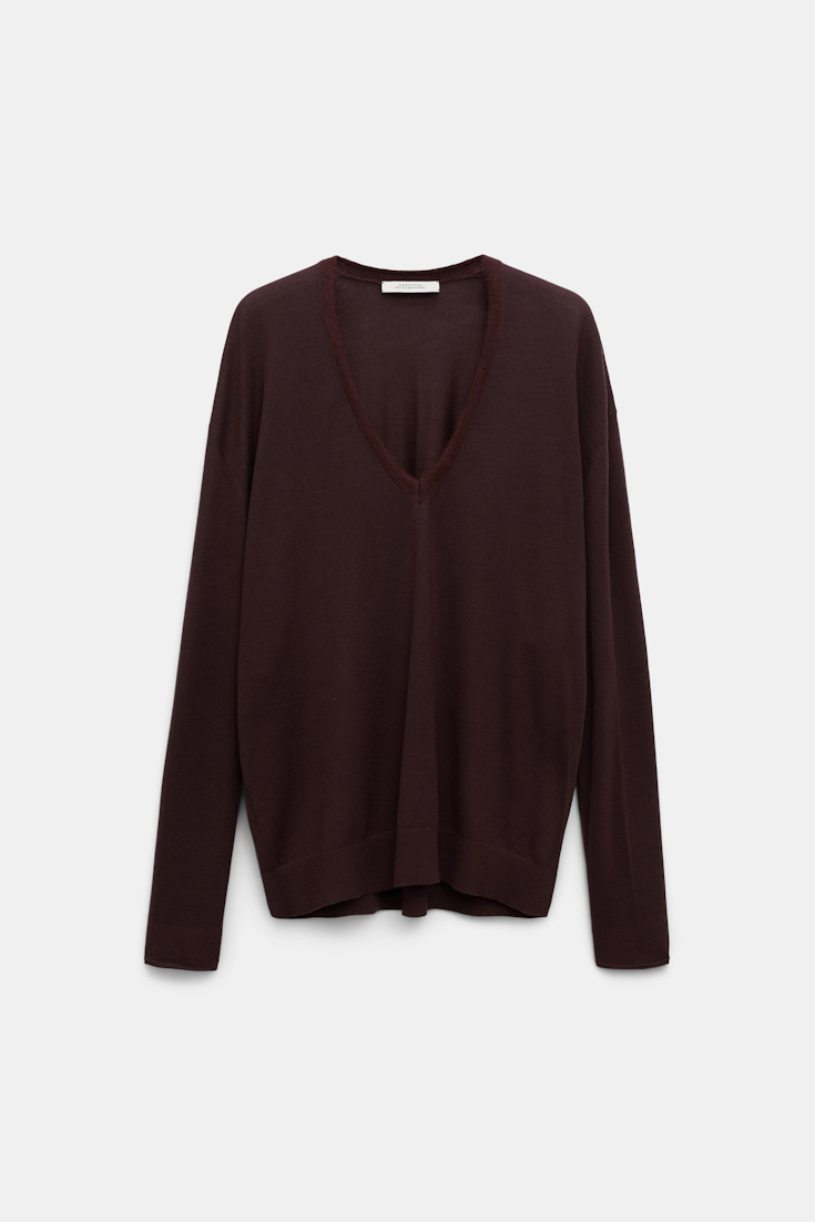 Dorothee Schumacher Pullover mit fluffy Details dark chocolate