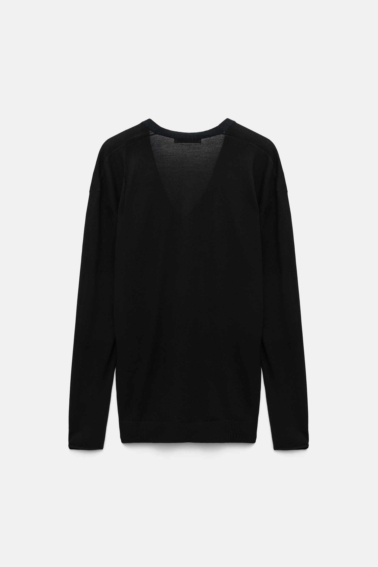 Dorothee Schumacher Virgin Merino deep V-neck pullover pure black